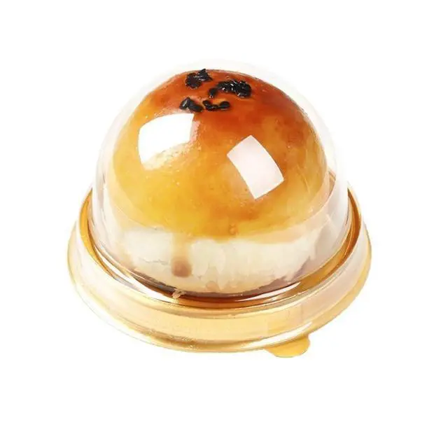 Alt view image 6 of 7 - 50 piece set with lid mini dessert dome, gold flange container, independent mini cupcake box, transparent plastic mini dessert dome, pastries, fruits