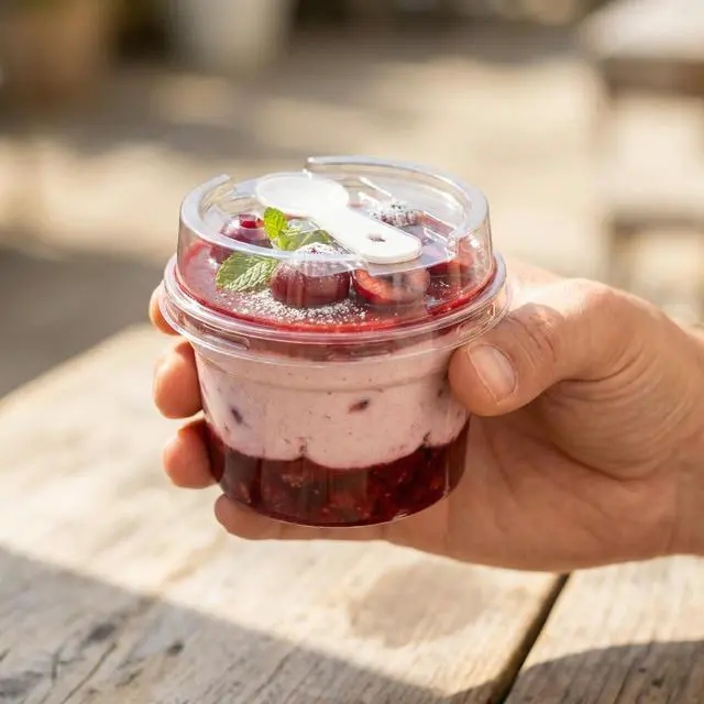 Alt view image 6 of 7 - 50 Pack 8 oz Plastic Dessert Cups with Lids and Spoons, | Banana Pudding Cups with Lids Mini Dessert Shooters for Party Individual Yogurt Parfait Jello Fruit Trifle