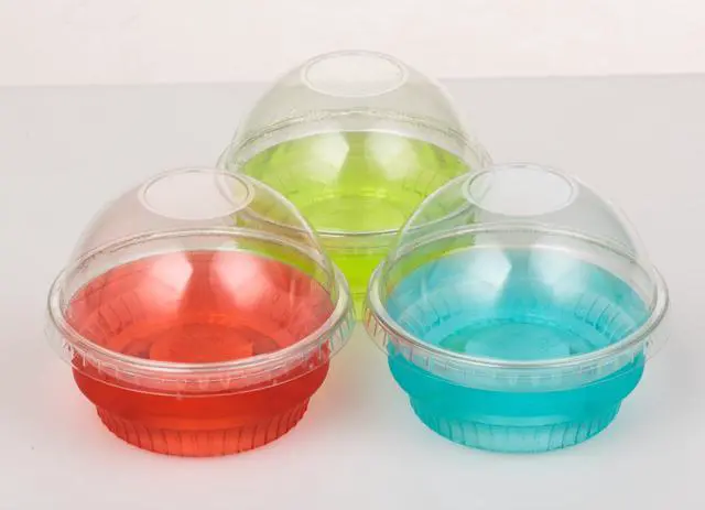 Alt view image 5 of 6 - 3.5oz-30sets Clear Plastic Cups for Ice Cream, Snack Bowl with Dome lids No Hole