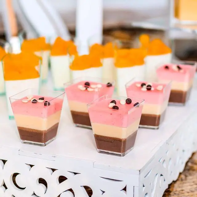 Alt view image 6 of 7 - 30 Pack 5oz Dessert Cups with Lids and Spoons,Mini Dessert Shooter Cups | Yogurt Parfait Cup with Lids,Square Appetizer Cups for Party,Plastic Dessert Containers for Fruit,Pudding,Trifle,Ice Cream
