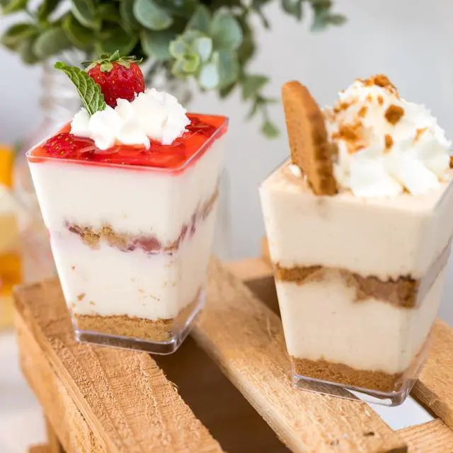 Alt view image 5 of 7 - 30 Pack 5oz Dessert Cups with Lids and Spoons,Mini Dessert Shooter Cups | Yogurt Parfait Cup with Lids,Square Appetizer Cups for Party,Plastic Dessert Containers for Fruit,Pudding,Trifle,Ice Cream