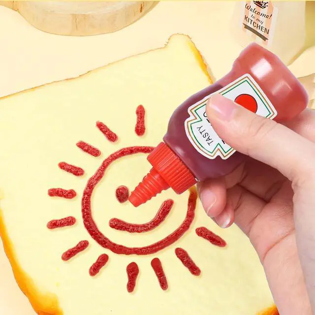 Alt view image 5 of 7 - 64Pcs Kids Lunch Accessories, Mini Ketchup Bottle for Bento Box Accessories | Mini Condiment Squeeze Bottles for Lunch Box Supplies, Small Sauce Containers with Lids, Cute Fun Animal Food Fruit Picks