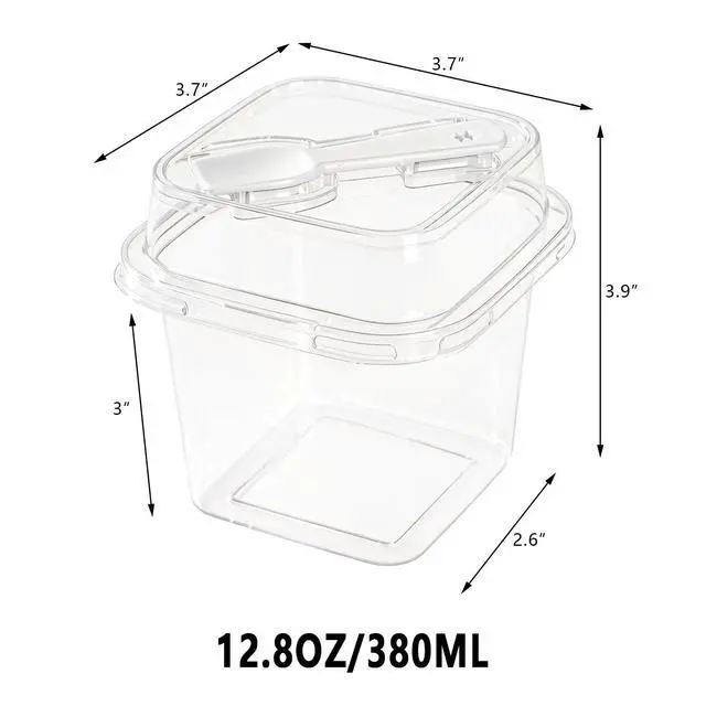 Alt view image 2 of 7 - 50 Pack 12.8 oz Plastic Dessert Cups with Lids and Spoons, Mini Yogurt Parfait/Appetizer Cup with Lids for Party for Pudding, Fruit and Ice Cream
