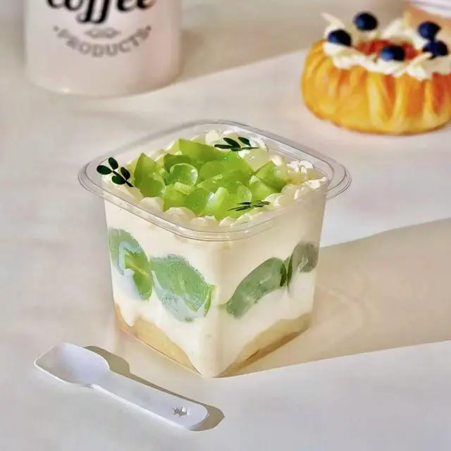 Alt view image 7 of 7 - 50 Pack 12.8 oz Plastic Dessert Cups with Lids and Spoons, Mini Yogurt Parfait/Appetizer Cup with Lids for Party for Pudding, Fruit and Ice Cream