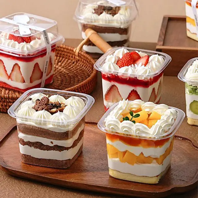 Alt view image 4 of 7 - 50 Pack 12.8 oz Plastic Dessert Cups with Lids and Spoons, Mini Yogurt Parfait/Appetizer Cup with Lids for Party for Pudding, Fruit and Ice Cream