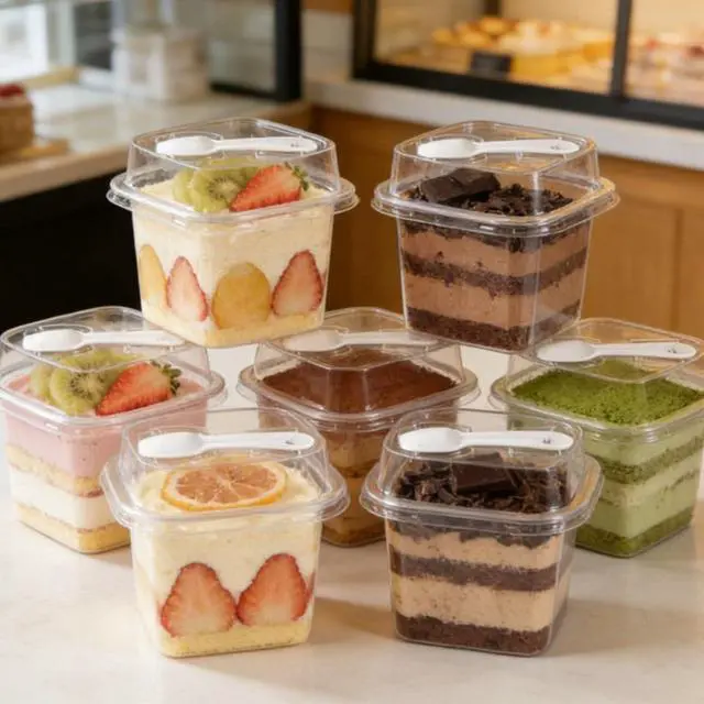Alt view image 5 of 7 - 50 Pack 12.8 oz Plastic Dessert Cups with Lids and Spoons, Mini Yogurt Parfait/Appetizer Cup with Lids for Party for Pudding, Fruit and Ice Cream