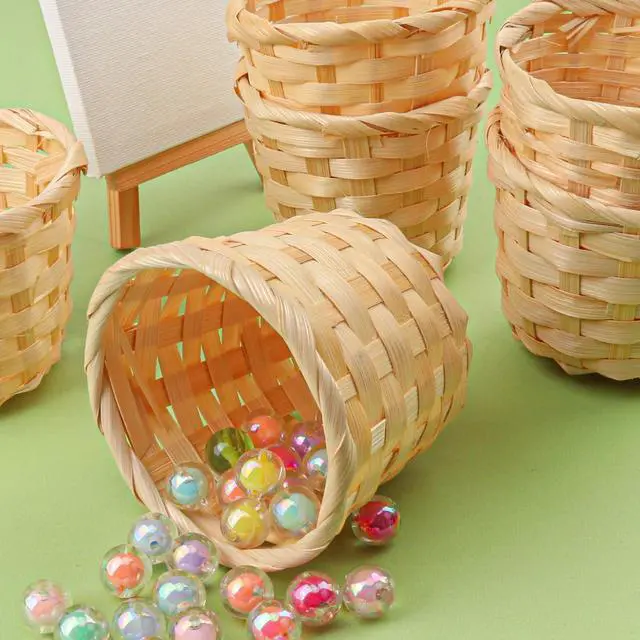 Alt view image 5 of 7 - 36 Pack 3.54 Inch Round Small Bamboo Woven Basket, Round Mini Bamboo Woven Fruit Baskets for Kitchen, Restaurant, and Holiday Decor