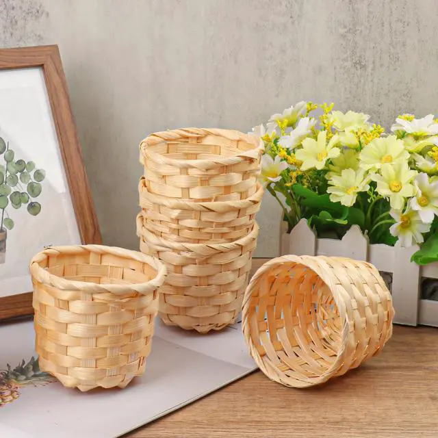 Alt view image 6 of 7 - 36 Pack 3.54 Inch Round Small Bamboo Woven Basket, Round Mini Bamboo Woven Fruit Baskets for Kitchen, Restaurant, and Holiday Decor