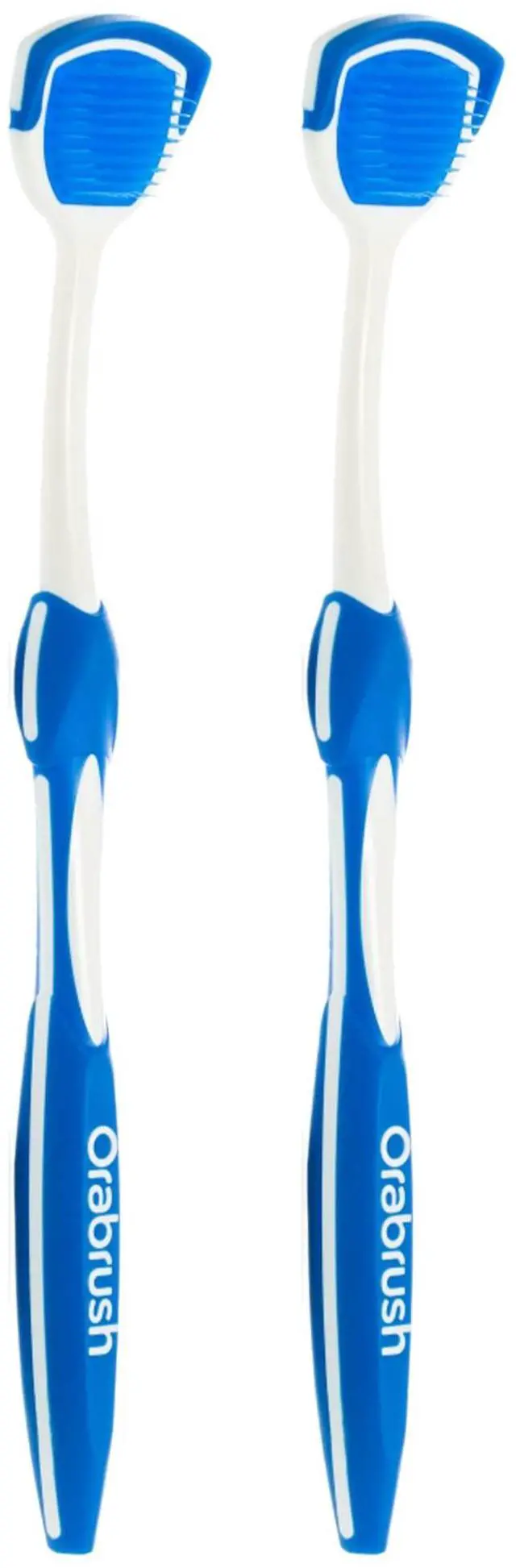 Main image of DenTek Tongue Scraper, Gentle Tongue Cleaner Brush, 2ct | Orabrush Fresh Breath, Fights Bad Breath, BPA-Free Tongue Scraper, Reaching Where a Toothbrush Cannot