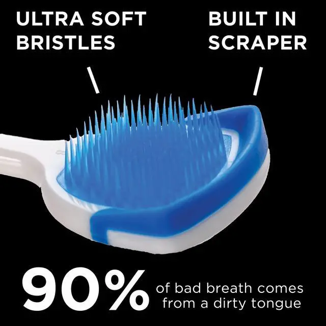 Alt view image 2 of 6 - DenTek Tongue Scraper, Gentle Tongue Cleaner Brush, 2ct | Orabrush Fresh Breath, Fights Bad Breath, BPA-Free Tongue Scraper, Reaching Where a Toothbrush Cannot