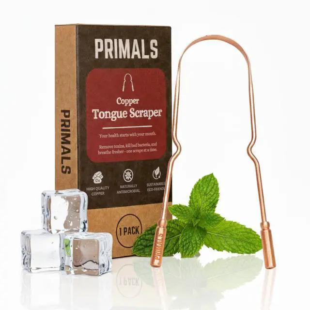 Main image of Copper Tongue Scraper - Fresher Breath & Improved Oral Health - Natural Ayurvedic Cleaner for Daily Detox - Rust-Resistant, Eco-Friendly with Travel Cloth Pouch Included (1 Count)