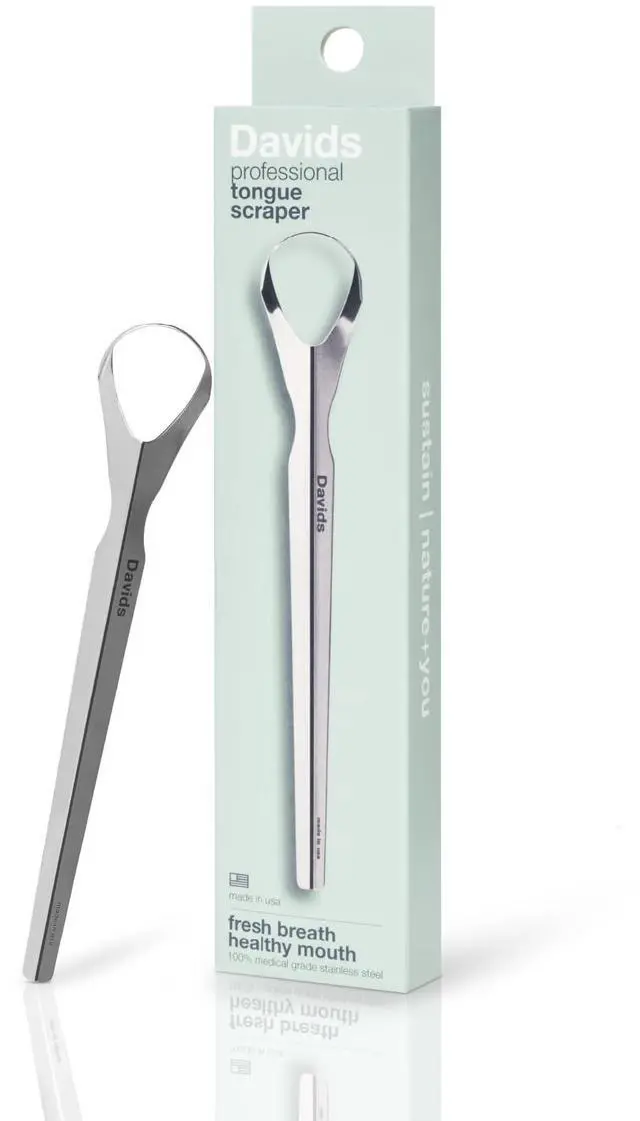 Main image of Tongue Scraper for Adults and Kids, 100% Medical Grade Professional Stainless Steel Tongue Scraper, Made in USA