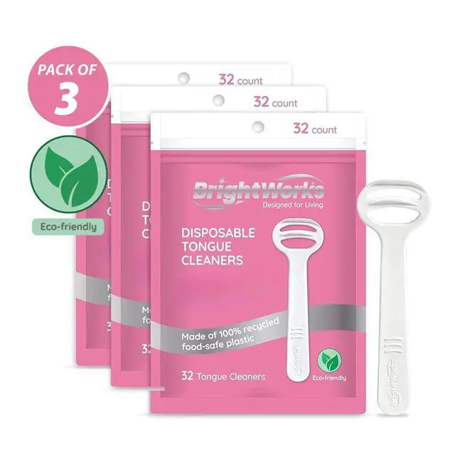 Alt view image 2 of 7 - Disposable Tongue Scrapers for Adults 96 Count, Recycled Plastic | Hygienic Tongue Cleaner for Fresh Breath Curved Design Tongue Cleaner Travel-Friendly