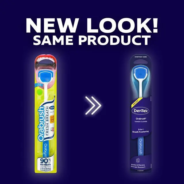 Alt view image 2 of 7 - DenTek Tongue Scraper, Gentle Tongue Cleaner Brush, 4ct | Orabrush Fresh Breath, Fights Bad Breath, BPA-Free Tongue Scraper, Reaching Where a Toothbrush Cannot