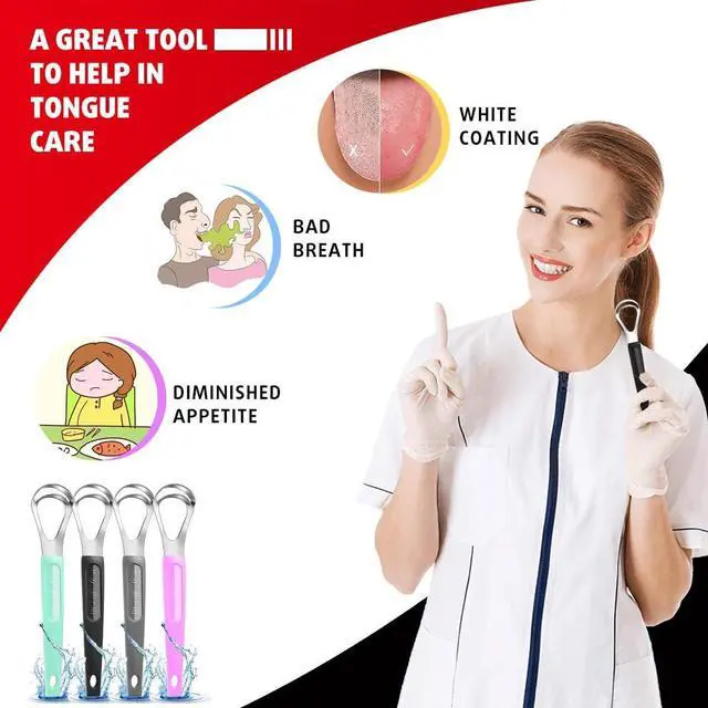 Alt view image 7 of 7 - 4 Pack Colorful Tongue Scraper Cleaner for Kids Adults | Double-Heads, Stainless Steel, Rustproof, Anti-slip Grip, Travel Case, Effectively, Remove Bad Breath, Refresh Confidence