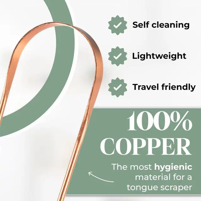 Alt view image 4 of 7 - Copper Tongue Scraper for Adults & Kids | Premium Metal, Eliminate Bad Breath, Enhance Oral Hygiene, Includes Travel Bag