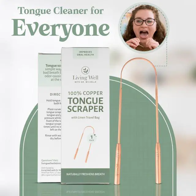 Alt view image 6 of 7 - Copper Tongue Scraper for Adults & Kids | Premium Metal, Eliminate Bad Breath, Enhance Oral Hygiene, Includes Travel Bag