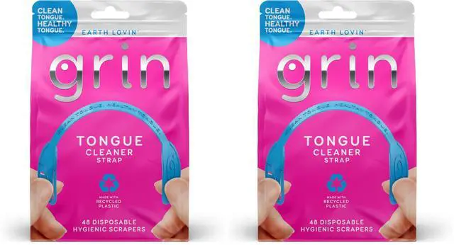 Main image of Tongue Cleaner Strap, 48 Count, Disposable Tongue Cleaner, Hygienic Dual Edge Scraper, Recycled Plastic, Clean Tongue, Healthy Tongue, Promote Fresh Breath, Includes Safe Fold- Back Tooth Pick
