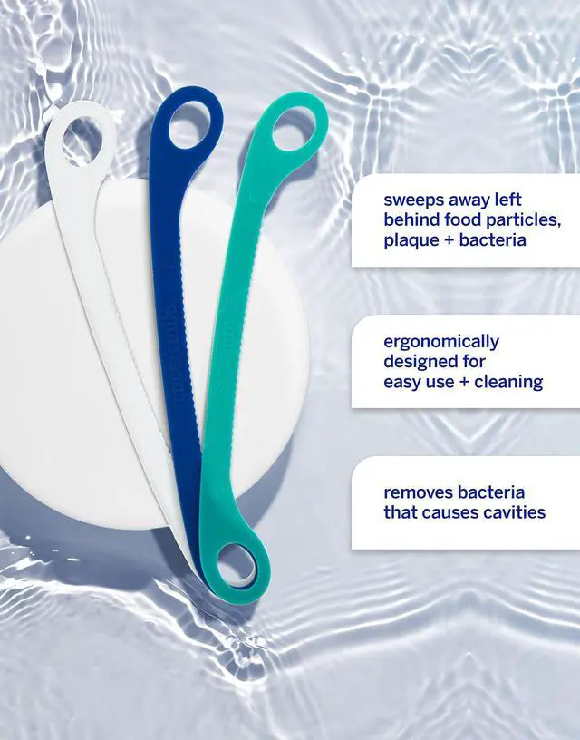 Alt view image 4 of 6 - Ripple Edge Tongue Cleaner, Reusable Scraper, 3-Pack | Removes Bacteria for Fresher Breath, Ergonomic Adult Design, Dishwasher Safe, BPA-Free, Daily Morning Routine