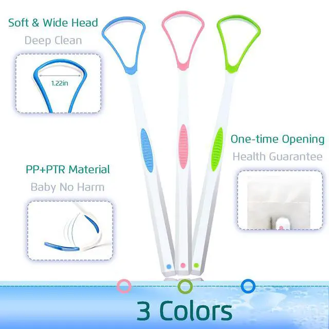Alt view image 3 of 7 - 4PCS Tongue Scraper, Stainless Steel Tongue Cleaners, 100% BPA Free Fresher Tongue Tools, Healthy Oral Hygiene Brushes, Medical Grade Reusable Stainless Steel, Eliminate Bad Breath