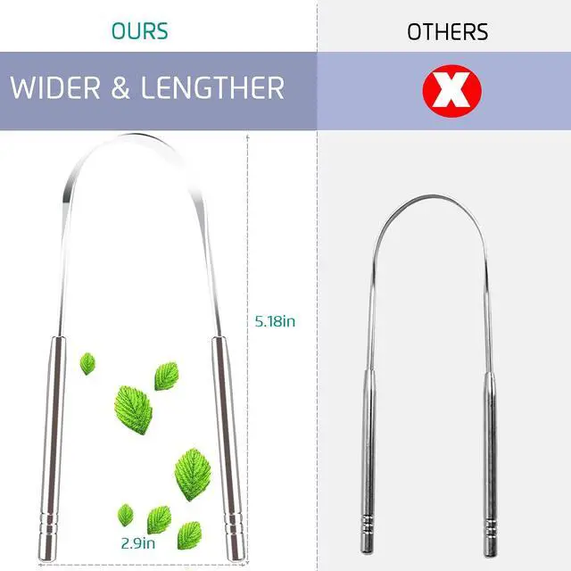 Alt view image 5 of 7 - 4PCS Tongue Scraper, Stainless Steel Tongue Cleaners, 100% BPA Free Fresher Tongue Tools, Healthy Oral Hygiene Brushes, Medical Grade Reusable Stainless Steel, Eliminate Bad Breath