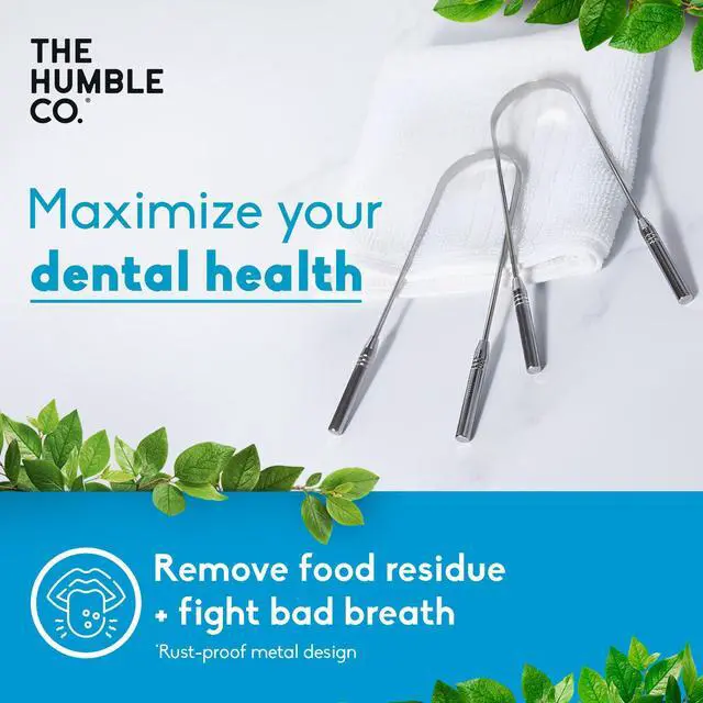 Alt view image 2 of 6 - Tongue Scraper, Tongue Cleaner, Stainless Steel (2 Pack) | Eliminates Bad Breath & Bacteria, For Adults & Kids, Dental Oral Care Products, Personal Hygiene Essentials, BPA Free