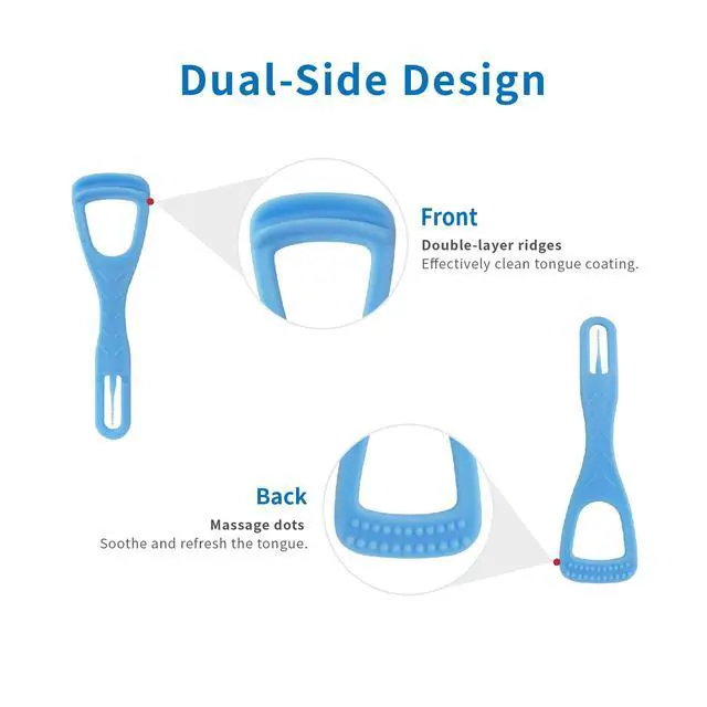 Alt view image 3 of 7 - Tongue Cleaner, Tongue Scraper, Disposable, Plastic Scraper, Clean Tongue, Promote Fresh Breath, Includes Safe Fold- Back Tooth Pick, 100 Count
