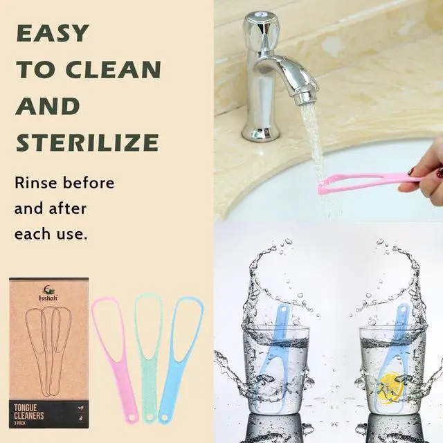 Alt view image 5 of 7 - Tongue Scraper Cleaner - BPA Free Natural Fiber - 3 Pack | 100% BPA free tongue scraper with natural fiber material for Oral Care & Hygiene. Effectively reduces bad breath. 3 pack.