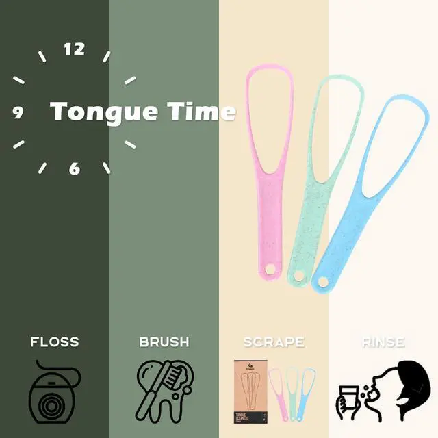 Alt view image 6 of 7 - Tongue Scraper Cleaner - BPA Free Natural Fiber - 3 Pack | 100% BPA free tongue scraper with natural fiber material for Oral Care & Hygiene. Effectively reduces bad breath. 3 pack.