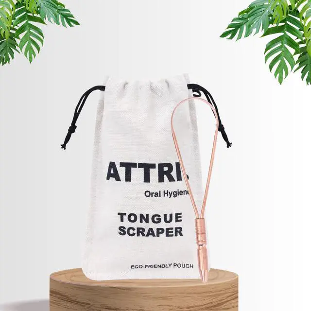 Alt view image 2 of 5 - 100% Pure Copper Single Handle Tongue Scraper Eco-Friendly Pouch for Adults and Kids - Durable Tongue cleaner Copper - Tough Scraper Oral Care & Hygiene-Unique design