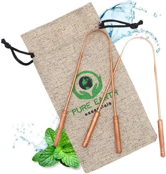 Main image of Pure Copper Tongue Scraper for Adults and Kids (1 Piece/Pack) | Reusable Tongue Cleaner for Fresh Breath and Daily Oral Care