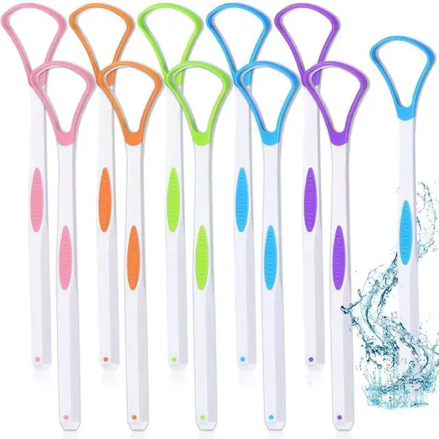 Main image of 10 Pcs Tongue Scraper Cleaner, Tongue Scrapers for Adults, Portable Oral Brush Oral Healthy Care Tools, Fight Bad Breath