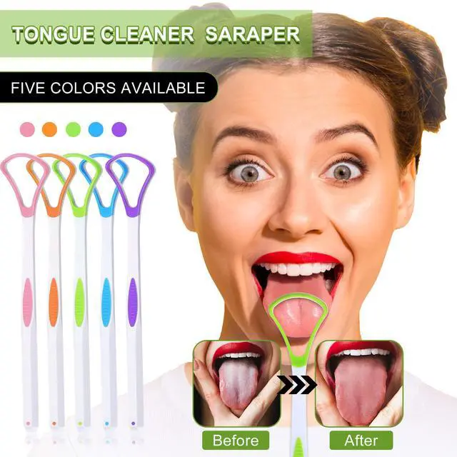 Alt view image 3 of 7 - 10 Pcs Tongue Scraper Cleaner, Tongue Scrapers for Adults, Portable Oral Brush Oral Healthy Care Tools, Fight Bad Breath