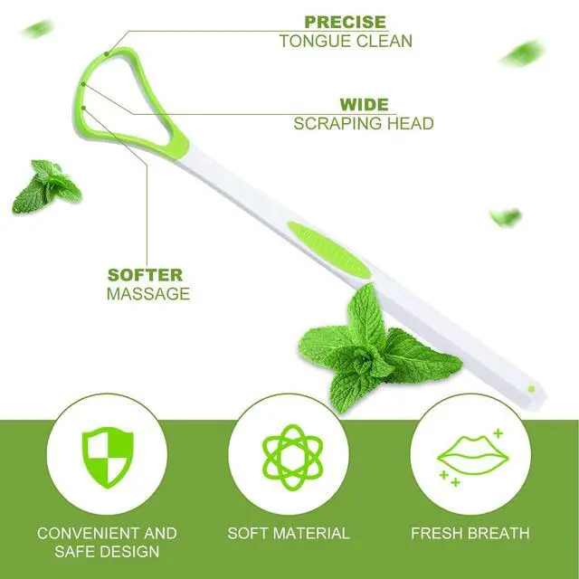 Alt view image 2 of 7 - 10 Pcs Tongue Scraper Cleaner, Tongue Scrapers for Adults, Portable Oral Brush Oral Healthy Care Tools, Fight Bad Breath