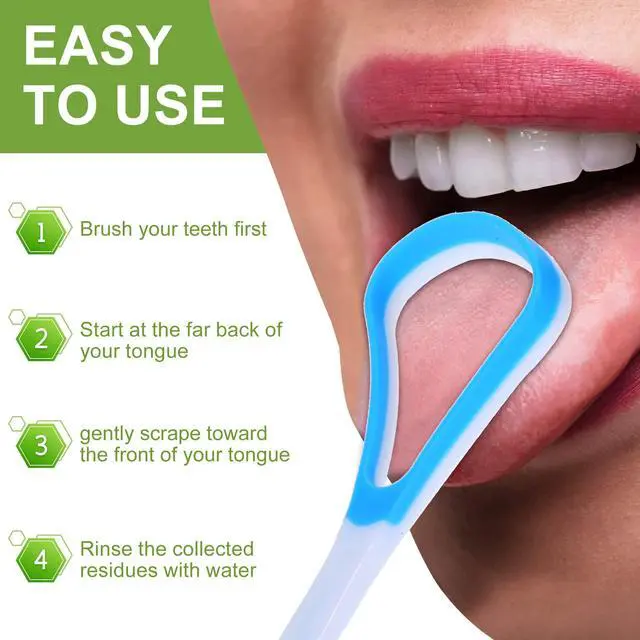 Alt view image 4 of 7 - 10 Pcs Tongue Scraper Cleaner, Tongue Scrapers for Adults, Portable Oral Brush Oral Healthy Care Tools, Fight Bad Breath