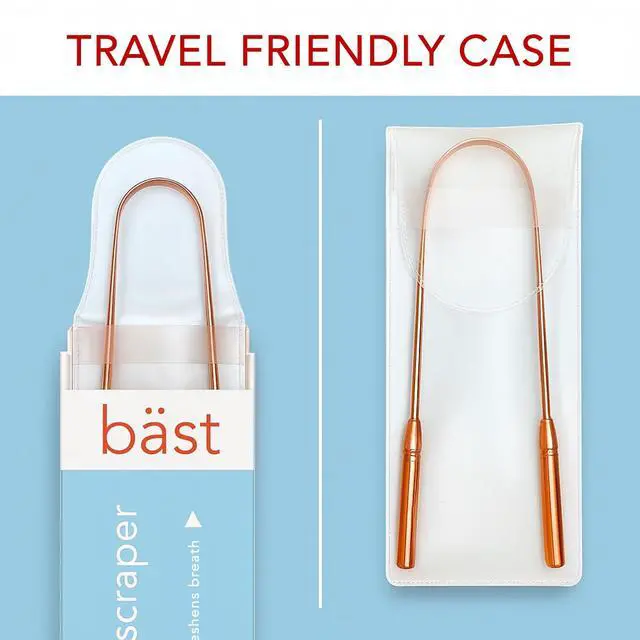 Alt view image 3 of 7 - Tongue Scraper 100% Copper (2 Pack) Premium Tongue Cleaner Improve Oral Health Ayurvedic Cleaning Tool