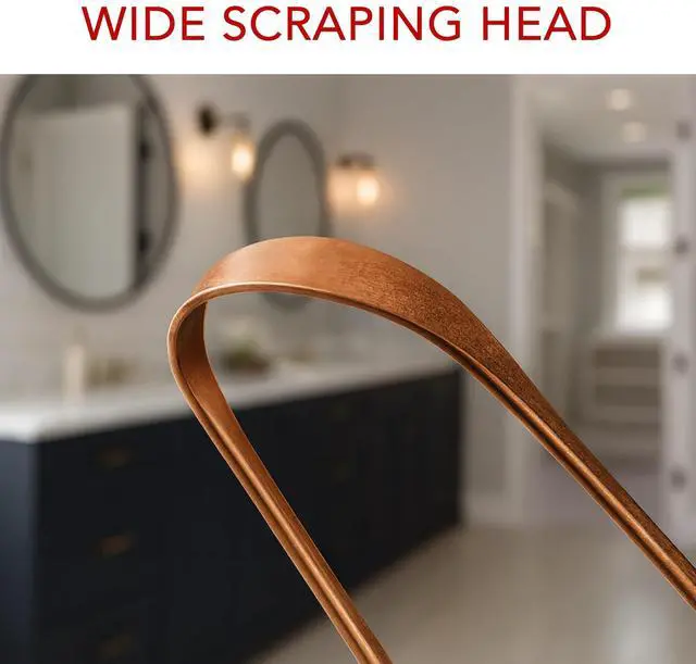 Alt view image 5 of 7 - Tongue Scraper 100% Copper (2 Pack) Premium Tongue Cleaner Improve Oral Health Ayurvedic Cleaning Tool