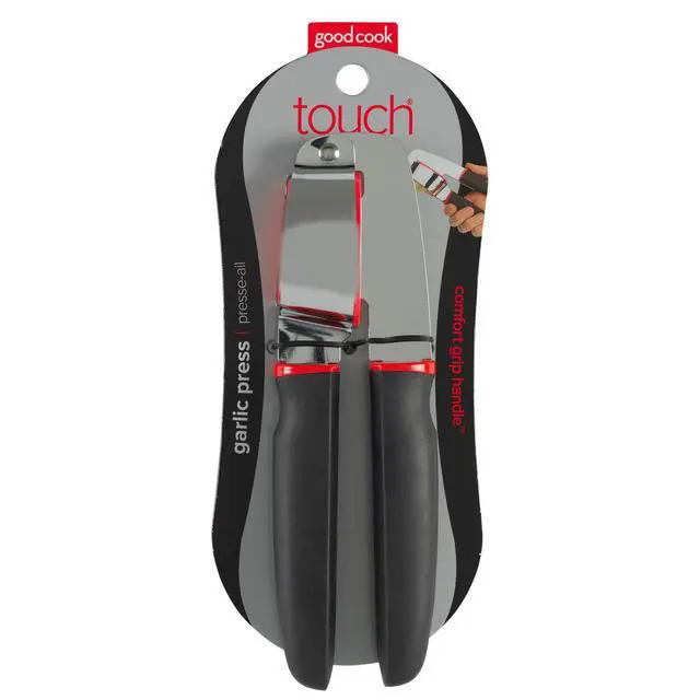 Alt view image 6 of 6 - Touch Dishwasher Safe Garlic Press with Stainless Steel Head, Black/Red