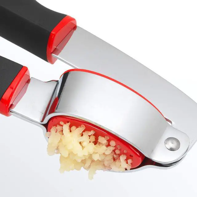Alt view image 5 of 6 - Touch Dishwasher Safe Garlic Press with Stainless Steel Head, Black/Red