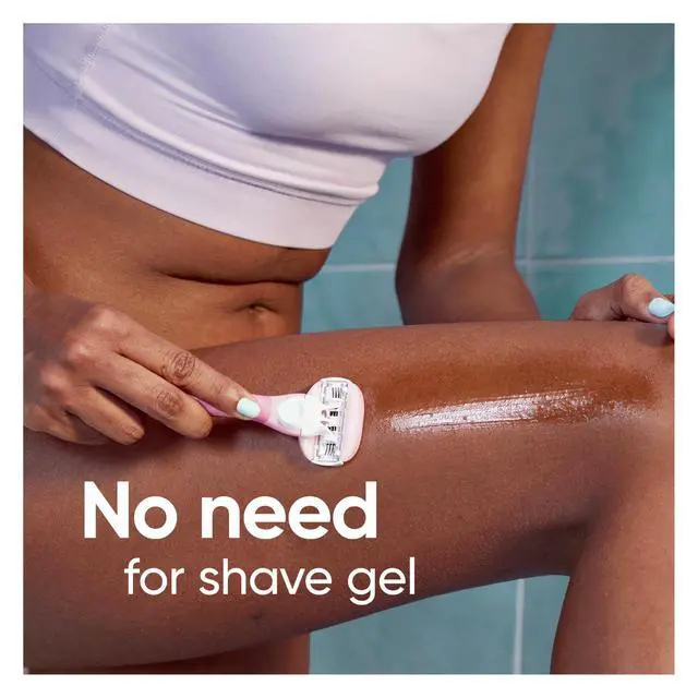 Alt view image 6 of 7 - ComfortGlide White Tea 4 count, with Gillette Venus ComfortGlide plus Olay 2 count, Women's Razor Blade Refills