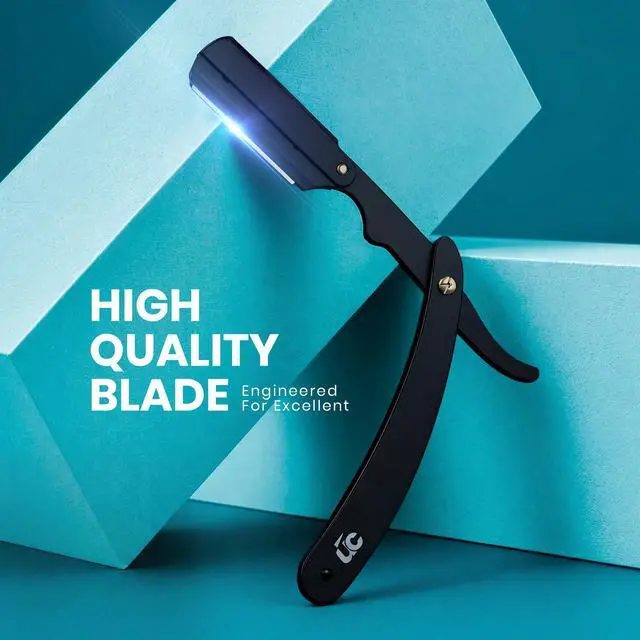 Alt view image 7 of 7 - Barber Straight Razor for Men- 100pc Blades Straight Edge Razor | Professional Beard Grooming; Gifts For Men; Stocking Stuffers for Men