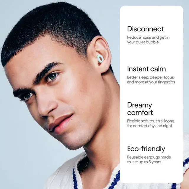 Alt view image 2 of 7 - Quiet 2 Ear Plugs - Ultra-Comfy Reusable Hearing Protection for Sleep | 24dB SNR noise reduction. Flexible, customizable fit. Reusable & washable. For deep focus, travel, noise sensitivity