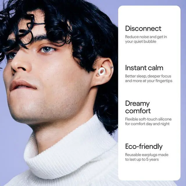 Alt view image 2 of 6 - Quiet 2 Ear Plugs - Ultra-Comfy Reusable Hearing Protection for Sleep | 24dB SNR noise reduction. Flexible, customizable fit. Reusable & washable. For deep focus, travel, noise sensitivity