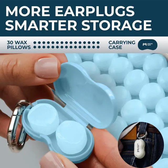 Alt view image 2 of 7 - Sleeping Ear Plugs Silicone - 30 Wax Moldable EarPlugs for Sleeping Noise Cancelling for Swimming, Sound Blocking, Color: Blue