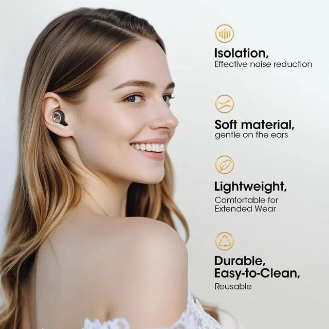Alt view image 5 of 7 - Ear Plugs for Sleeping Noise Cancelling, Reusable Silicone Ear Plugs with 8 Ear Tips, Soft Hearing Protection for Sleep, Snoring, Concerts, Travel, Work, Study & Shooting(Dark Phantom)