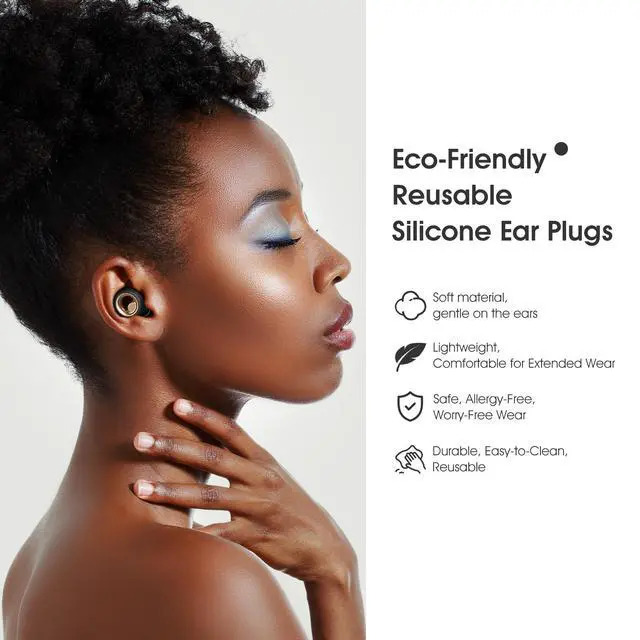 Alt view image 3 of 7 - Ear Plugs for Sleeping Noise Cancelling, Reusable Silicone Ear Plugs with 8 Ear Tips, Soft Hearing Protection for Sleep, Snoring, Concerts, Travel, Work, Study & Shooting(Dark Phantom)
