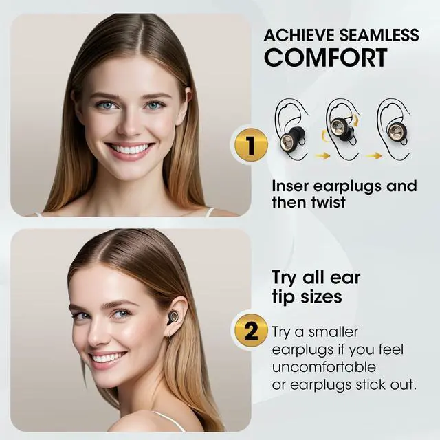 Alt view image 7 of 7 - Ear Plugs for Sleeping Noise Cancelling, Reusable Silicone Ear Plugs with 8 Ear Tips, Soft Hearing Protection for Sleep, Snoring, Concerts, Travel, Work, Study & Shooting(Dark Phantom)