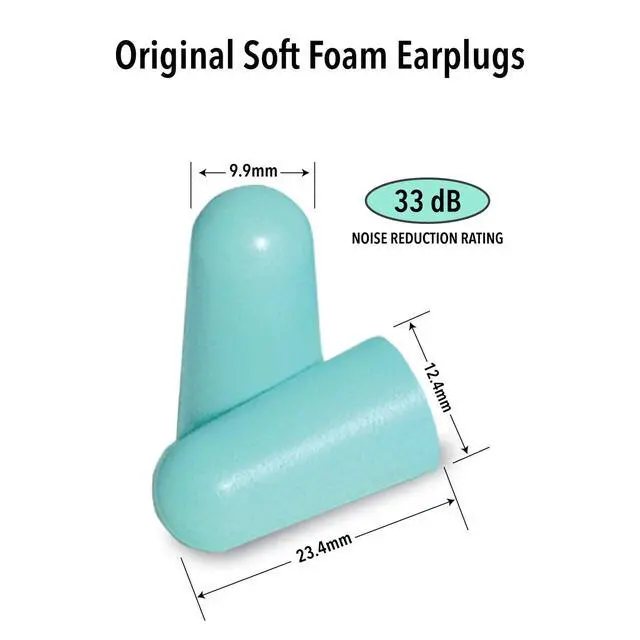Alt view image 2 of 7 - Original Soft Foam Earplugs, 50 Pair - 33dB Highest NRR, Comfortable Ear Plugs for Sleeping, Snoring, Work, Travel & Loud Events | Made in USA