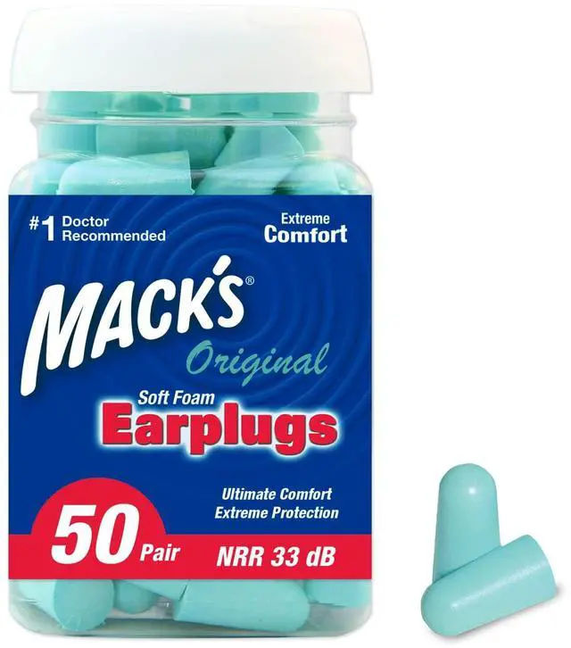 Main image of Original Soft Foam Earplugs, 50 Pair - 33dB Highest NRR, Comfortable Ear Plugs for Sleeping, Snoring, Work, Travel & Loud Events | Made in USA