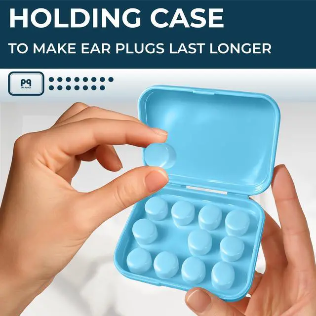 Alt view image 2 of 7 - PQ Wax Ear Plugs for Sleeping, Swimming - Soft Noise Cancelling Silicone Gel Wax Earplugs for Sleep and Swimmers, Sound Blocking Level, Color: Blue